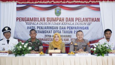 Pelantikan Kepala Dusun I dan Kepala Dusun III Hasil Pengangkatan Perangkat Desa pada Desa Kedungwaru Kecamatan Karangsambung Kabupaten Kebumen Tahun 2022
